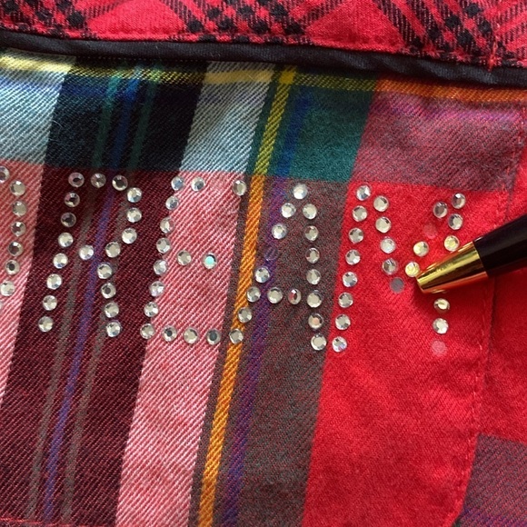 Victoria’s Secret Flannel Plaid One Piece PJ Shorts Romper Medium - Picture 6 of 9